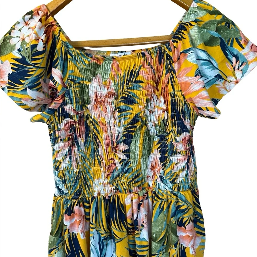 Speechless Kids Tropical Floral Smocked Maxi Dress EUC Sz 16
